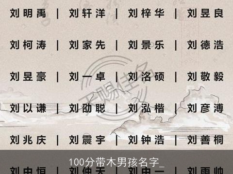 100分带木男孩名字_