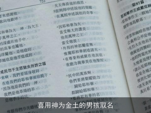 喜用神为金土的男孩取名