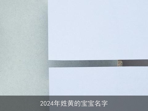 2024年姓黄的宝宝名字