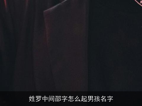 姓罗中间邵字怎么起男孩名字