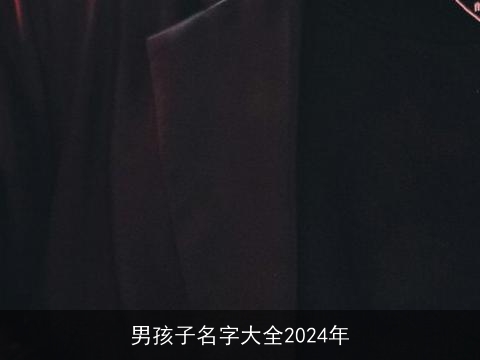 男孩子名字大全2024年