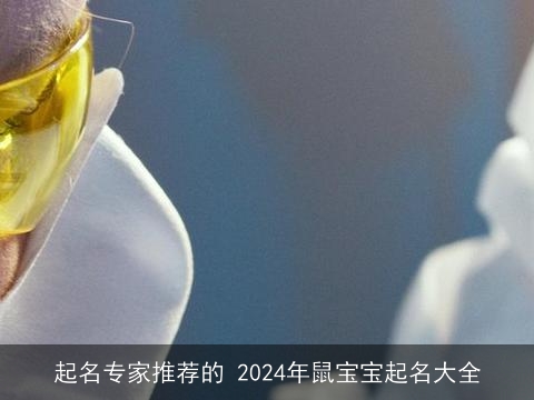 起名专家推荐的 2024年鼠宝宝起名大全