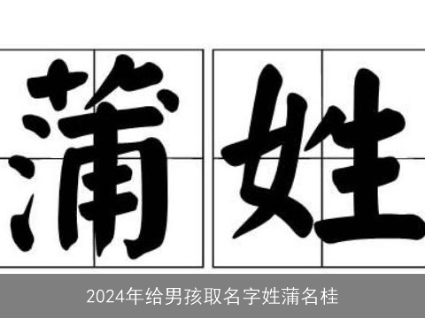 2024年给男孩取名字姓蒲名桂