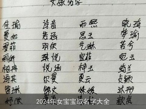 2024年女宝宝取名字大全