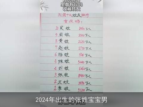 2024年出生的张姓宝宝男