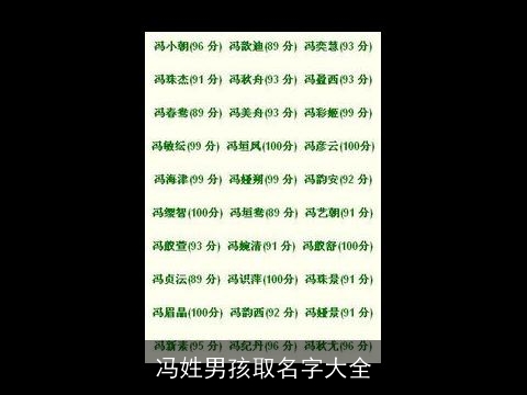 冯姓男孩取名字大全