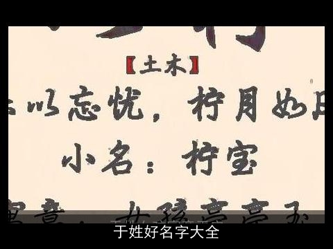 于姓好名字大全