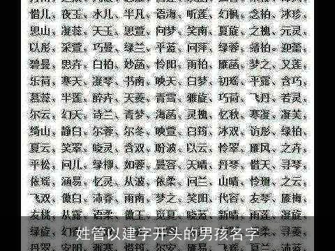 姓管以建字开头的男孩名字