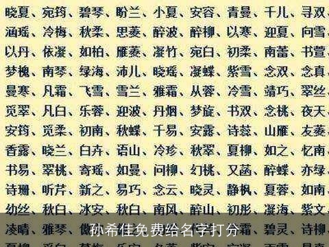 孙希佳免费给名字打分