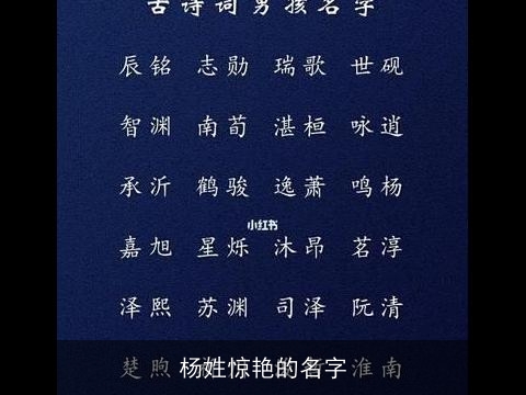 杨姓惊艳的名字