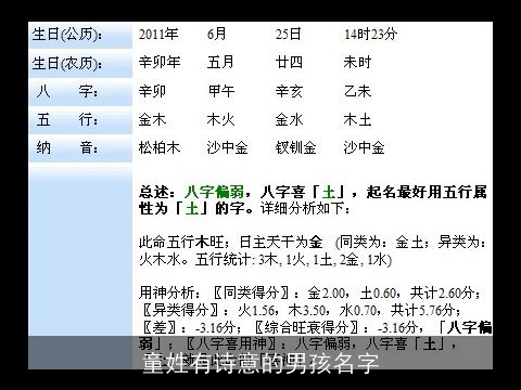 童姓有诗意的男孩名字