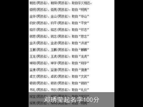 邓琇莹起名字100分