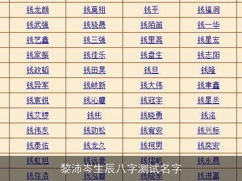 黎沛岑生辰八字测试名字